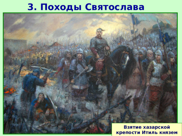3. Походы Святослава Взятие хазарской крепости Итиль князем Святославом  
