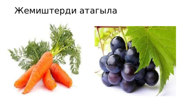 Жемиштерди атагыла   