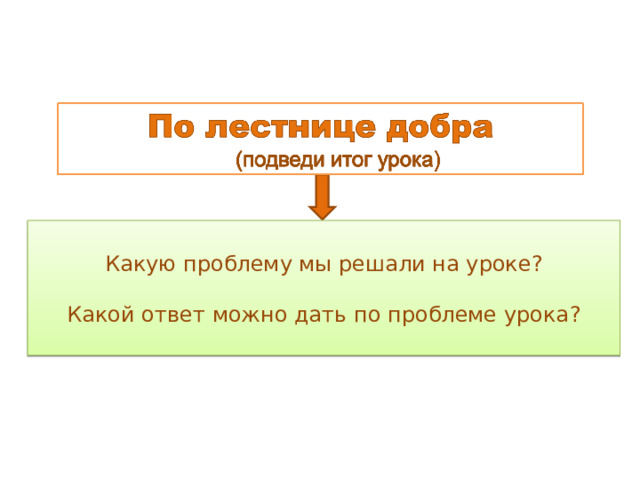 Какую проблему мы решали на уроке ? Какой ответ можно дать по проблеме урока ? 