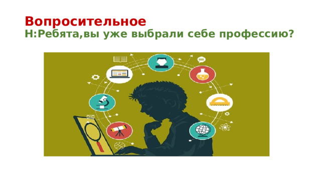 Вопросительное  Н:Ребята,вы уже выбрали себе профессию? 