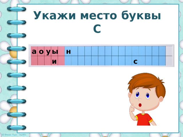 Укажи место буквы С а о ы у н и с 