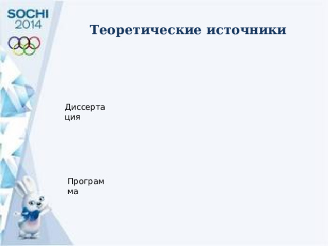Теоретические источники Диссертация Программа 