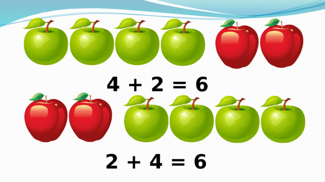 4 + 2 = 6 2 + 4 = 6 