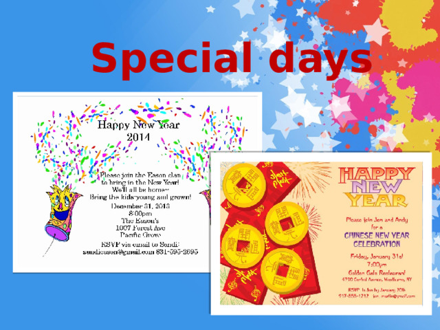 Special days 