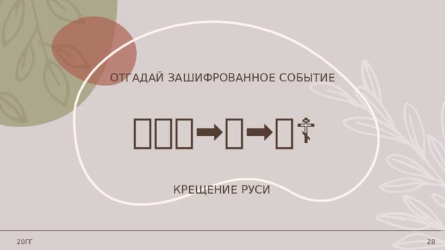 Отгадай зашифрованное событие 👨⛵🌊➡🙏➡💧☦ Крещение Руси 20ГГ 1 