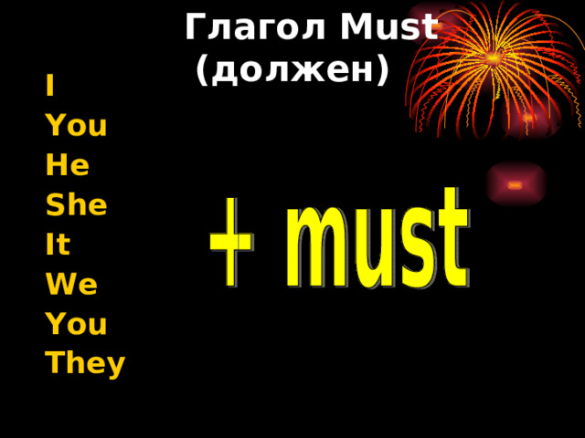  Глагол Must (должен) I You He She It We You They 
