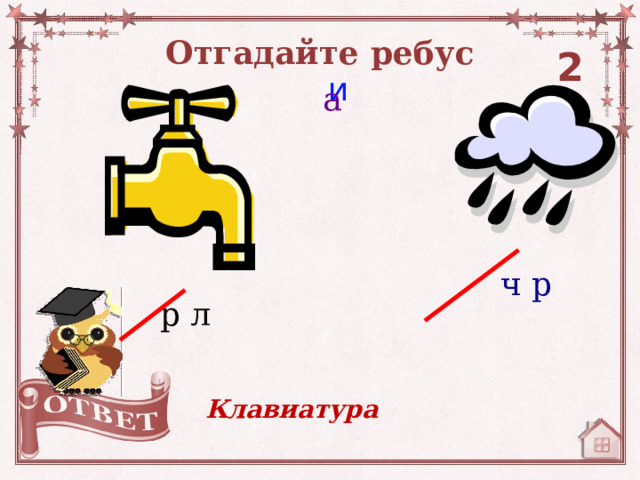 Отгадайте ребус 20 и а ч р р л Клавиатура 
