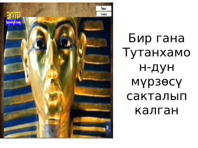 Бир гана Тутанхамон-дун мүрзөсү сакталып калган 