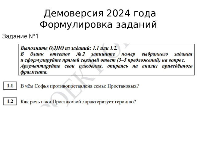  Демоверсия 2024 года Формулировка заданий 
