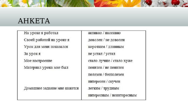 Анкета 
