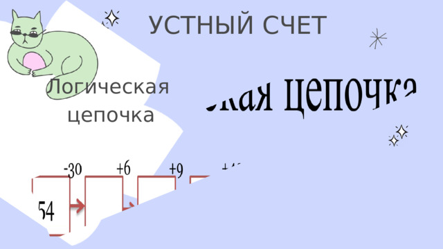 УСТНЫЙ СЧЕТ Логическая  цепочка 