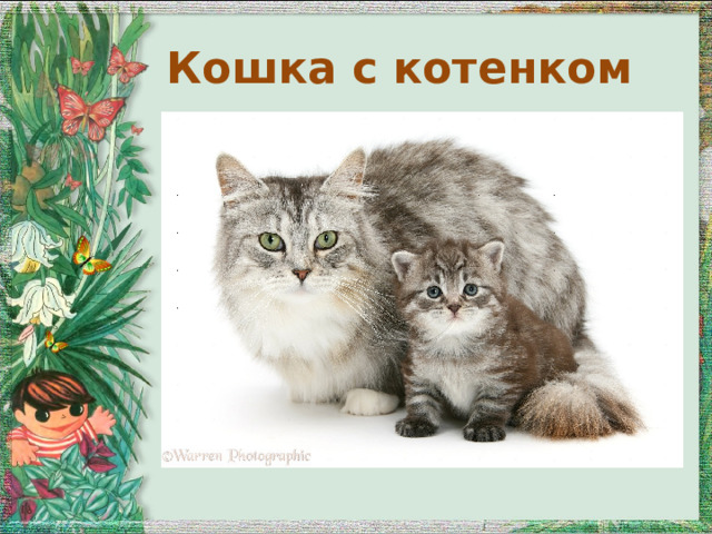 Кошка с котенком 