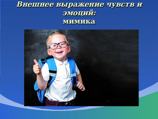  Внешнее выражение чувств и эмоций:  мимика   