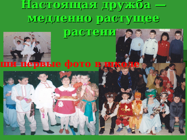 Настоящая дружба — медленно растущее растение Наши первые фото в школе 8 