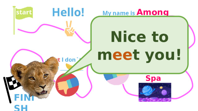 Among Us Nice to m ee t you! 10 Space FINISH 