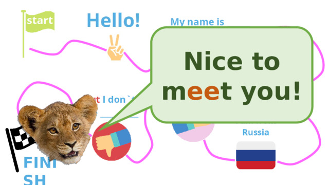 Nice to m ee t you! FINISH 