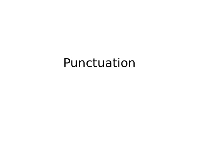 Punctuation 