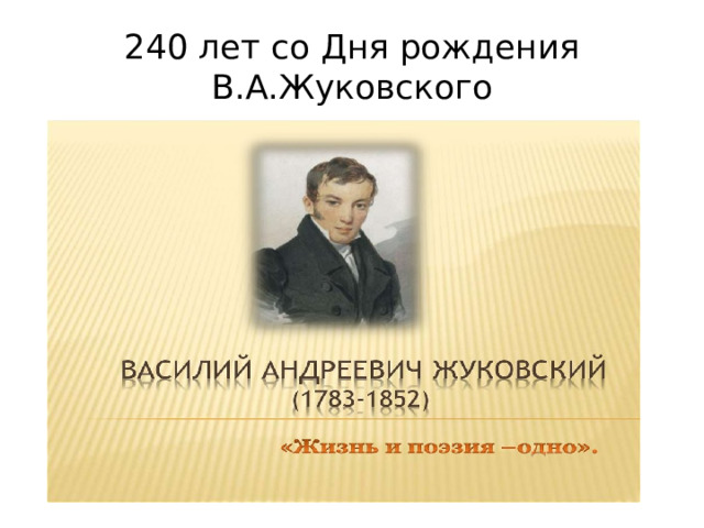 240 лет со Дня рождения В.А.Жуковского 