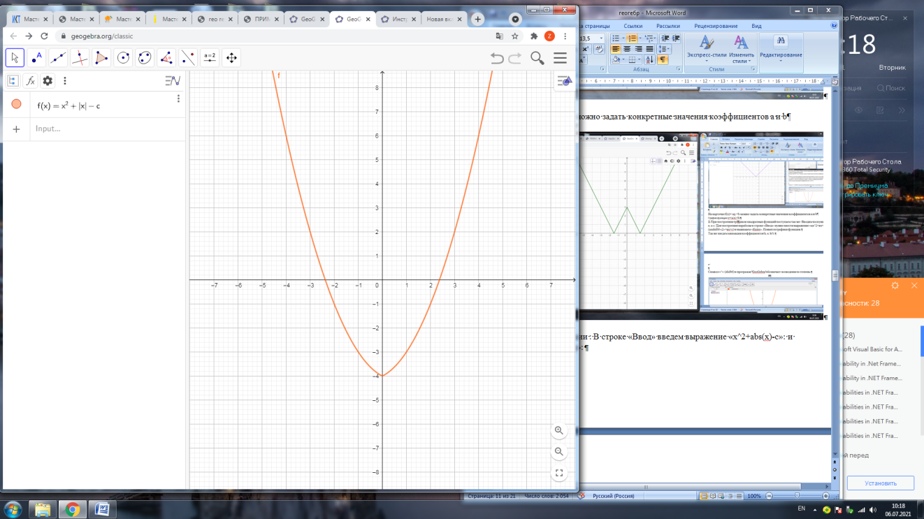 «Использование программы GeoGebra на уроках алгебры»