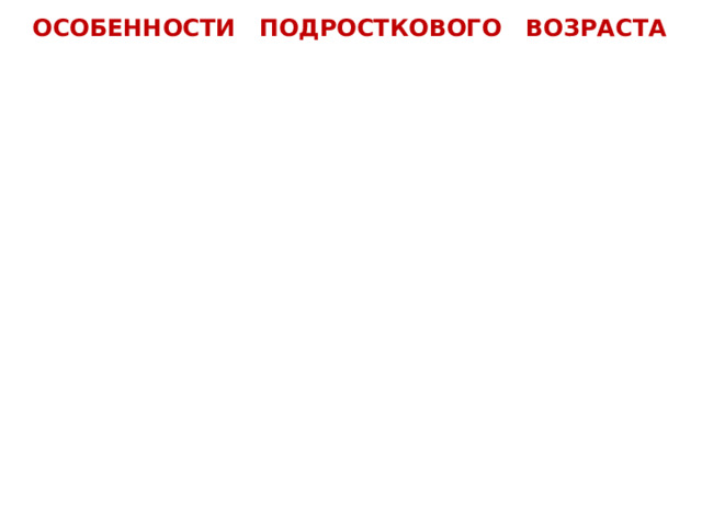 ОСОБЕННОСТИ ПОДРОСТКОВОГО ВОЗРАСТА 
