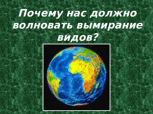 Почему нас должно волновать вымирание видов? 