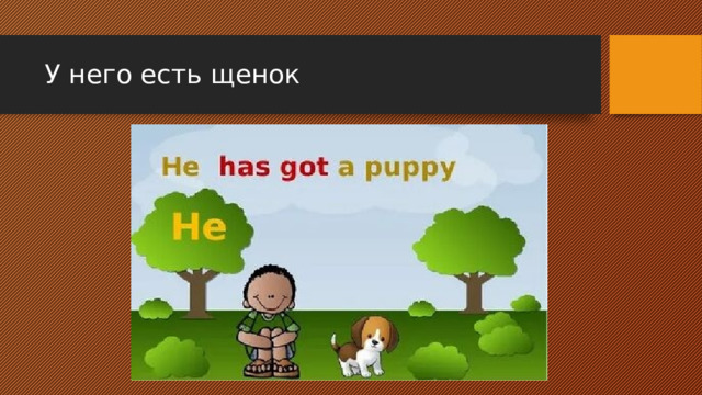 У него есть щенок 