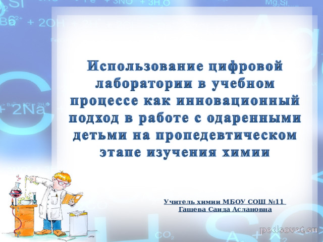   Учитель химии МБОУ СОШ №11 Гашева Саида Аслановна  
