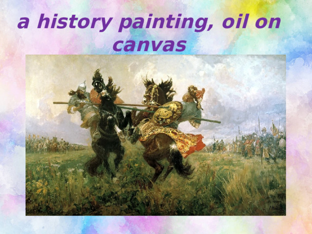  a history painting, oil on canvas   