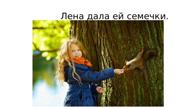  Лена дала ей семечки. 