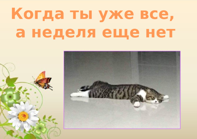 Когда ты уже все, а неделя еще нет 