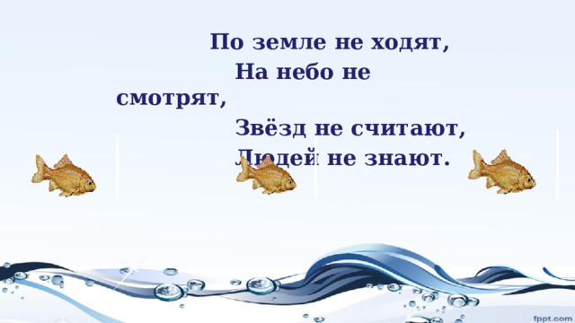 По земле не ходят,  На небо не смотрят,  Звёзд не считают,  Людей не знают. 