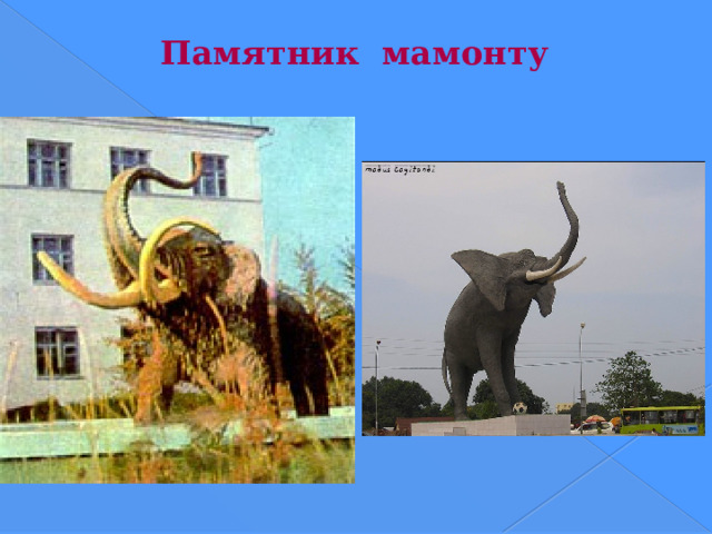 Памятник мамонту   Можно удивиться: каким только животным не оказывали знаки внимания. Вот, например, в Якутске, возле здания Якутского института мерзлотоведения Сибирского отделения Академии наук, возвышается скульптура мамонта…  