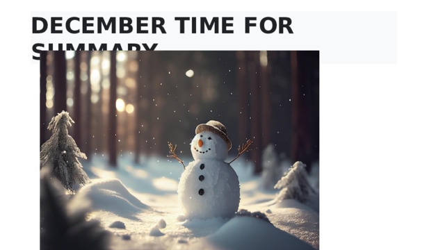 DECEMBER TIME FOR SUMMARY  