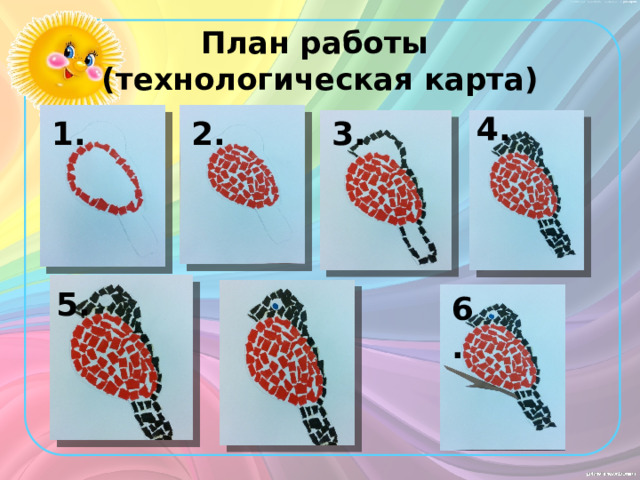 План работы  (технологическая карта) 4. 1. 2. 3. 5. 6. 1. 