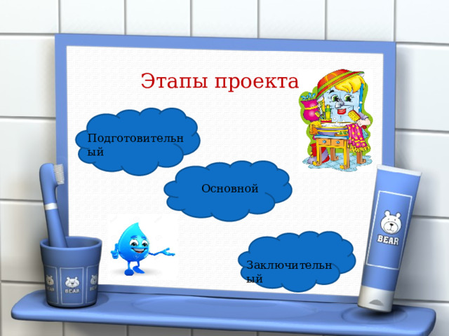  Этапы проекта  Подготовительный  Основной  Заключительный 