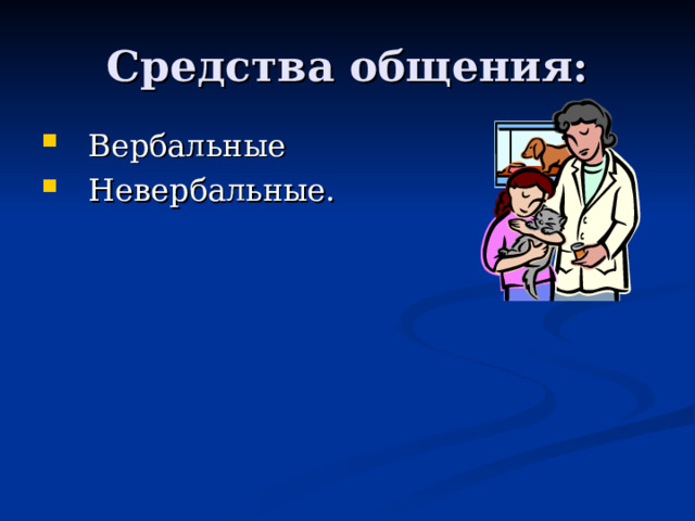 Средства общения: Вербальные Невербальные. 