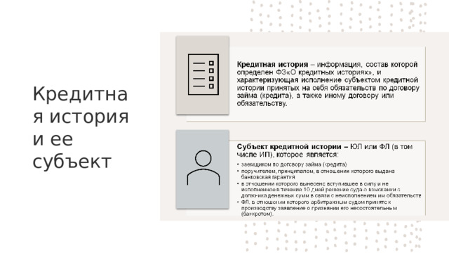 Кредитная история и ее субъект 