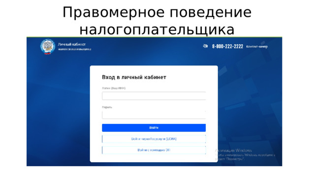 Правомерное поведение налогоплательщика 