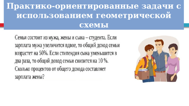 Практико-ориентированные задачи с использованием геометрической схемы  