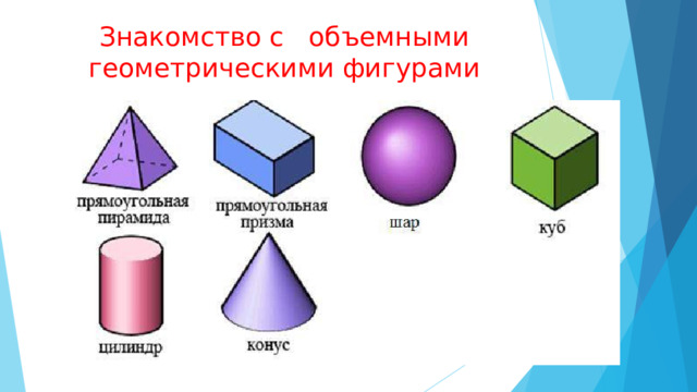 Знакомство с объемными геометрическими фигурами 