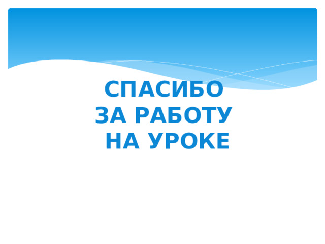 СПАСИБО ЗА РАБОТУ НА УРОКЕ 