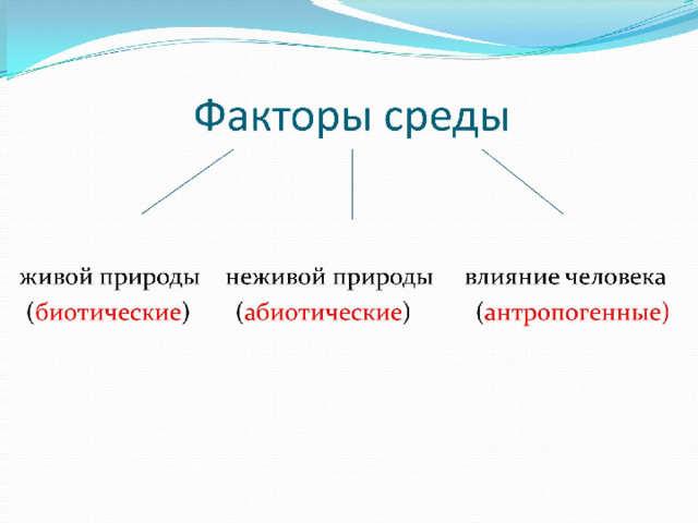 Факторы среды:   