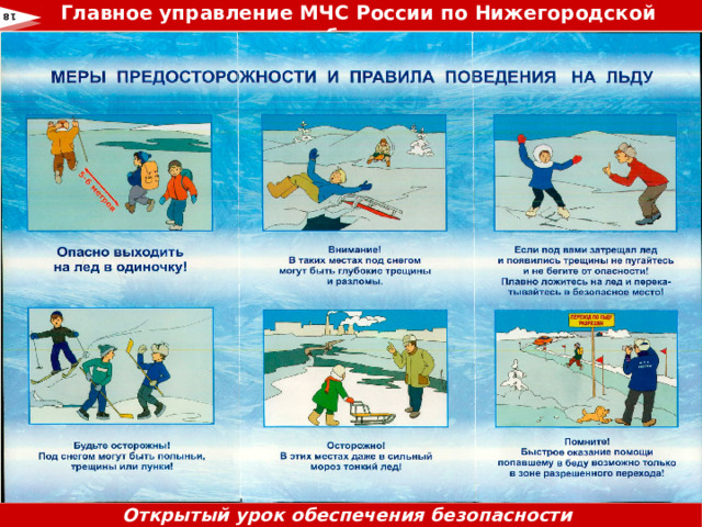 Главное управление МЧС России по Нижегородской области  18 Открытый урок обеспечения безопасности жизнедеятельности 