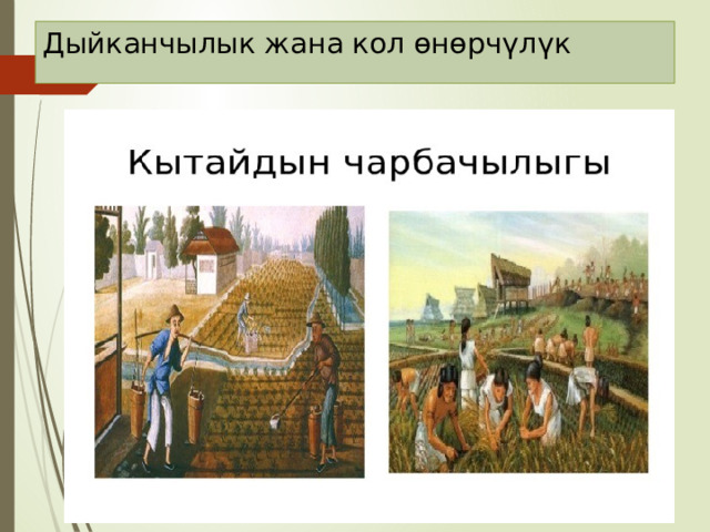 Дыйканчылык жана кол өнөрчүлүк 