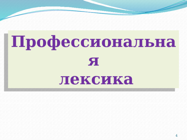 Профессиональная  лексика  
