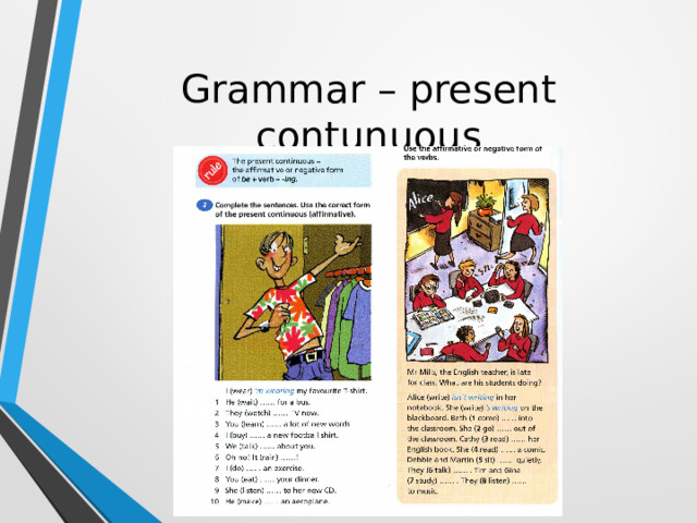 Grammar – present contunuous 