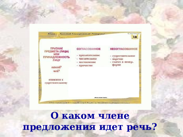 О каком члене предложения идет речь? 