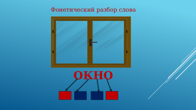 Фонетический разбор слова ОКНО 