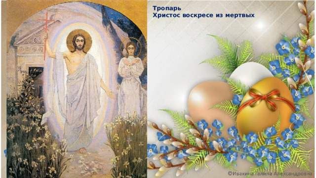Тропарь Христос воскресе из мертвых 