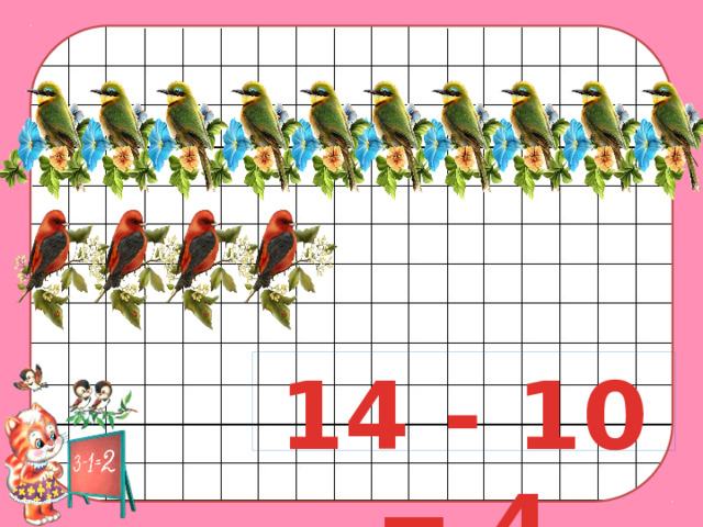 14 - 10 = 4   